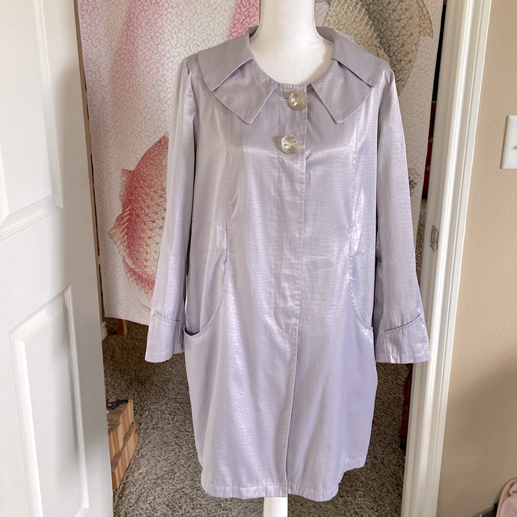 Nwot Light Purple Coat Rose Button And Python Pattern